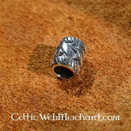 Silver beard bead with Celtic knot