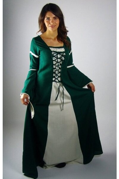 Vestido Eleanora verde-blanco - Celtic Webmerchant