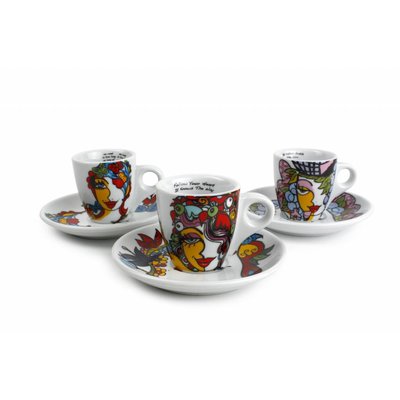 Josien Broeren Espressotassen 65 ml mit Untertassen, 6er-Set