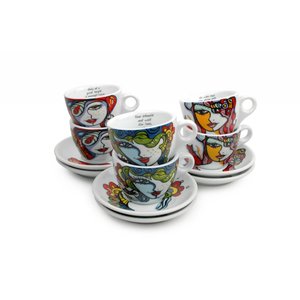 Josien Broeren Koffiekopjes 170 ml met schotels