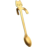 Coffee Spoon Cat Gold-colored Small