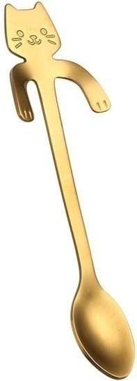 Koffielepel Kat Goudkleurig Klein