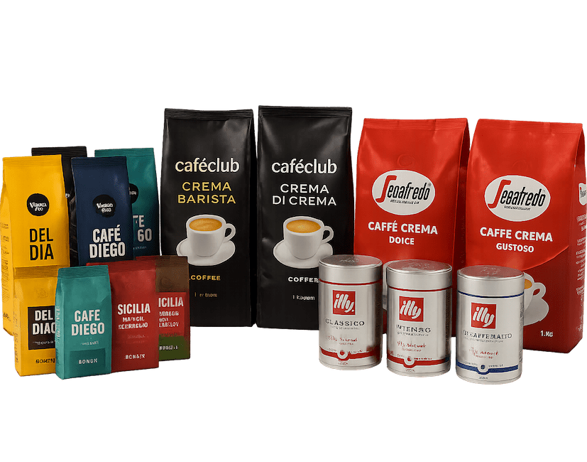 Sample package of coffee beans