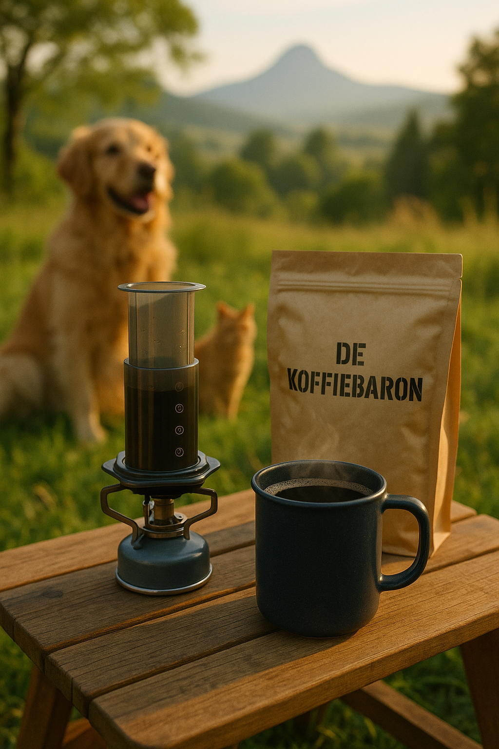 Kaffee auf dem Campingplatz