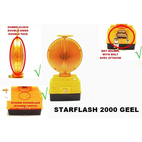  Werflamp STARFLASH 2000 - dubbelzijdig - geel