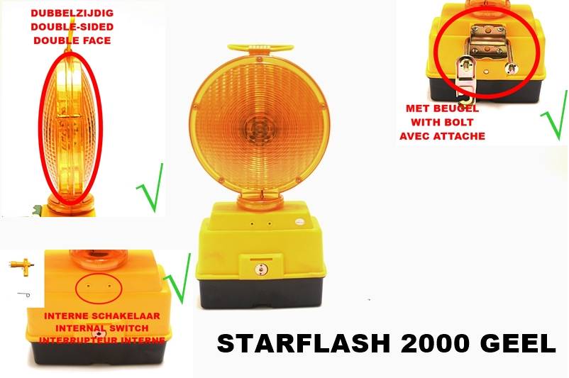 Lampe de chantier STARFLASH 2000 - D/F - jaune