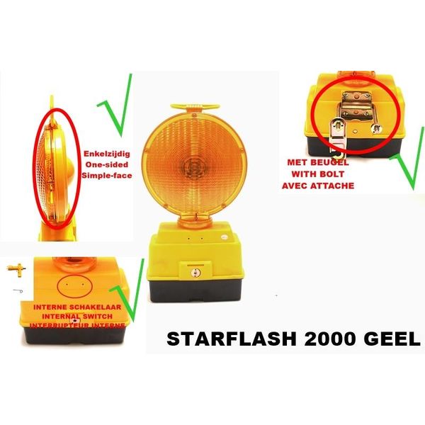  Lampe de chantier STARFLASH 2000 - simple face -  jaune