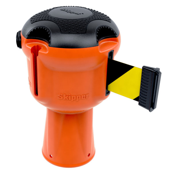  Enrouleur de sangle  SKIPPER avec 9 mètres de sangle de signalisation jaune/noir