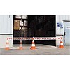 Telescopic barrier with end hooks 100-180 cm - yellow/black