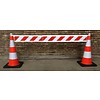 Telescopic barrier with end hooks 100-180 cm - yellow/black