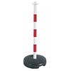 PVC post with fillable round base as ballast 9 kg, 90 cm, red / white