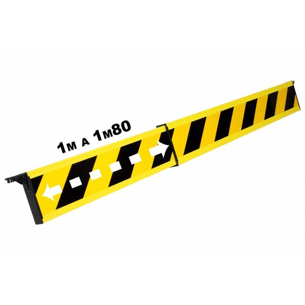  Telescopic barrier with end hooks 100-180 cm - yellow/black