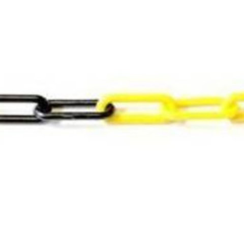 Plastic chain on rail  -Ø 8 mm- 25 m black/yellow