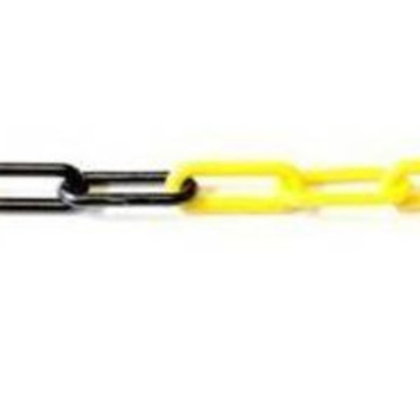  Plastic chain on rail  -Ø 8 mm- 25 m black/yellow