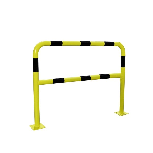  Steel protection barrier with crossbar + base plate 2000 x 1000 mm