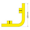 butoir de protection cylindrique - angle extérieur - 638x638x200 mm - thermolaqué - jaune