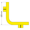 butoir de protection cylindrique - angle intérieur - 638 x 638 x 200 mm - thermolaqué - jaune
