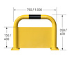 arceau de protection anti-encastrement - 350 x 1000 - thermolaqué - jaune/noir