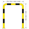 arceau de protection 600 x 1000 mm - thermolaqué - jaune/noir