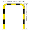 beschermbeugel 1200 x 1000 mm - verzinkt en gecoat - geel/zwart