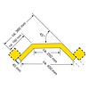 glissière pare-chocs - angle intérieur - thermolaqué - jaune