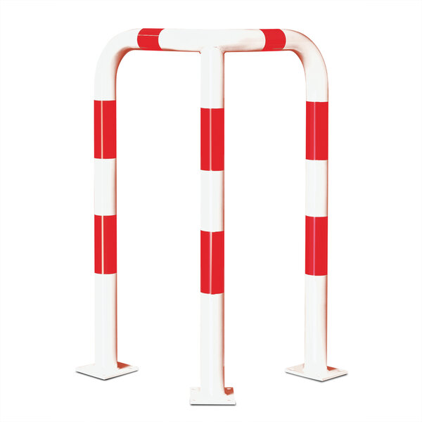  hoekbeschermbeugel - 1200 x 600 x 600 - gepoedercoat - wit/rood