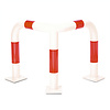 arceau de protection d'angle - 600 x 600 x 600 - thermolaqué - blanc/rouge