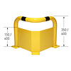 arceau de protection d'angle anti-encastrement - 350 x 600 x 600 - thermolaqué - jaune/noir