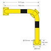 arceau de protection d'angle XL - 600 x 900 x 900 - thermolaqué - jaune/noir
