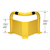 arceau de protection d'angle anti-encastrement - 600 x 600 x 600 - thermolaqué - jaune/noir
