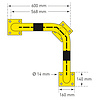 arceau de protection d'angle anti-encastrement - 600 x 600 x 600 - thermolaqué - jaune/noir