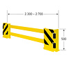 protecteur de rayonnage et angles avec rouleaux de guidage (B) - 2300/2700 x 500 x 190 mm - noir/jaune