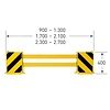 protecteur de rayonnage et angles (C) - 1700/2100 x 500 x 190 mm - noir/jaune