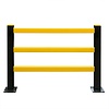 barrière de protection HYBRID - fixe - 1000 x 1100 mm - noir/jaune