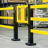 deur met gasdrukveer voor magazijn railing HYBRID - gepoedercoat - zwart/geel