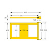 deur met gasdrukveer voor XL-Line magazijn railing - gepoedercoat - geel