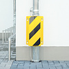 protection de tuyau 180° - 500 x 292 x 230 mm - galvanisé à chaud et thermolaqué - jaune/noir