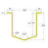 buisbeschermer 180° - 500 x 292 x 230 mm - thermisch verzinkt en gepoedercoat - geel/zwart