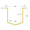 protection de tuyau 180° - 500 x 292 x 230 mm - galvanisé à chaud et thermolaqué - jaune/noir