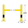 protection de pilier 600 x 520 x 520 mm - thermolaqué - jaune/noir
