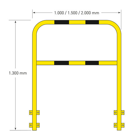 beugel Ø48 mm - 1300x1000 mm - wandmontage - gepoedercoat