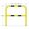 arceau de protetion Ø48 mm - 1000x1000 mm - platines - galvanisé à chaud et thermolaqué - jaune/noir