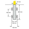 arceau de protection Ø48 mm - 1300x1500 mm - à sceller/amovible - thermolaqué - jaune/noir