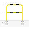 arceau de protection Ø48 mm - 1300x1500 mm - à sceller/amovible - thermolaqué - jaune/noir