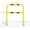 beugel Ø48 mm - 1300x1500 mm - betonneren/uitneembaar - gecoat - geel/zwart