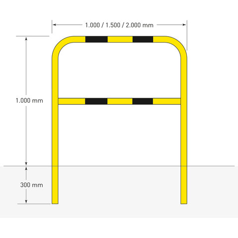 arceau Ø48 mm - 1300x1000 mm - à sceller/amovible - thermolaqué