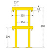 protection de pilier 360 ° - galvanisé à chaud et thermolaqué - jaune
