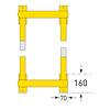 zuilbeschermer 600 x 620 x 620 mm - gepoedercoat - geel/zwart