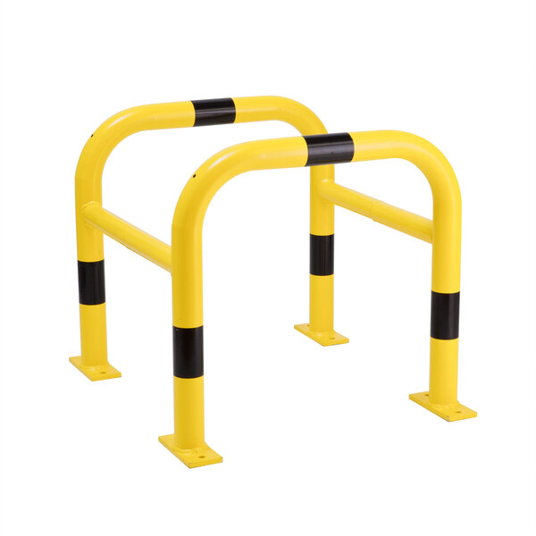 MORION protection de pilier 600 x 620 x 620 mm - galvanisé à chaud et thermolaqué - jaune/noir