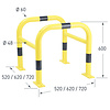 protection de pilier 600 x 620 x 620 mm - galvanisé à chaud et thermolaqué - jaune/noir